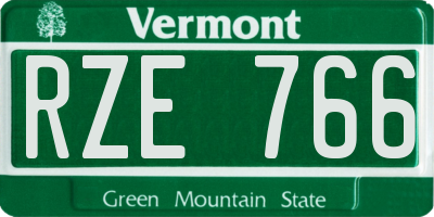 VT license plate RZE766