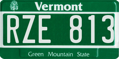 VT license plate RZE813
