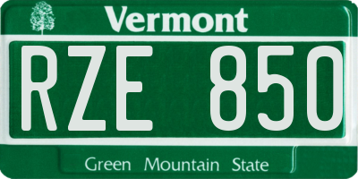VT license plate RZE850