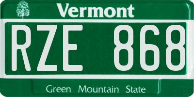 VT license plate RZE868