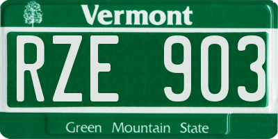 VT license plate RZE903