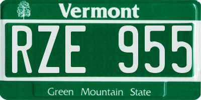 VT license plate RZE955