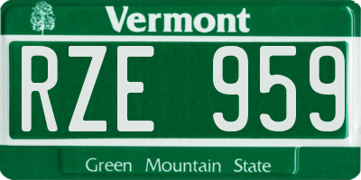VT license plate RZE959