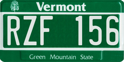 VT license plate RZF156