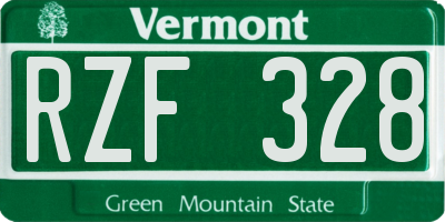 VT license plate RZF328