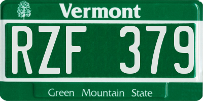 VT license plate RZF379