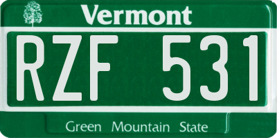 VT license plate RZF531