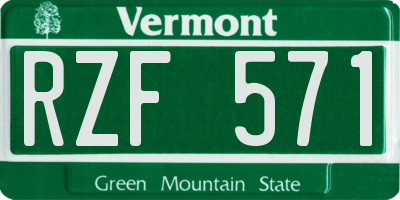 VT license plate RZF571