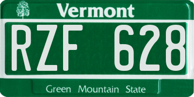VT license plate RZF628