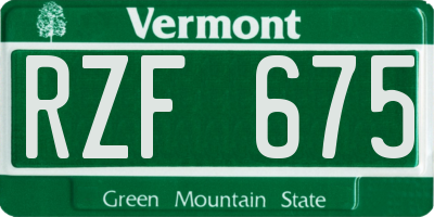 VT license plate RZF675