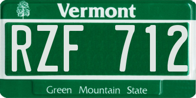 VT license plate RZF712