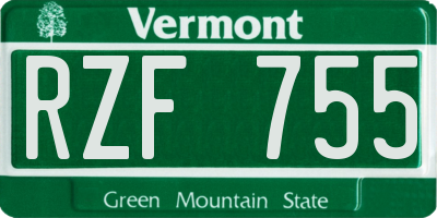 VT license plate RZF755