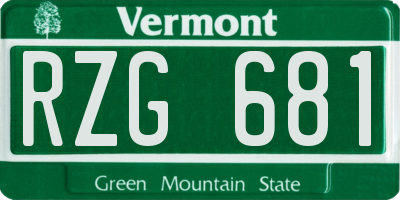 VT license plate RZG681