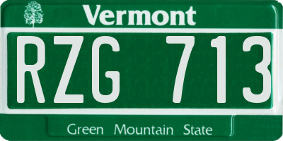 VT license plate RZG713