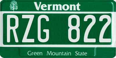 VT license plate RZG822