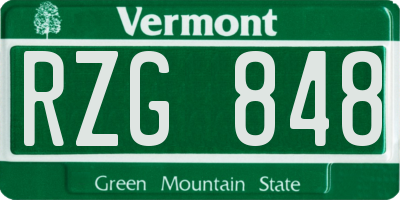 VT license plate RZG848
