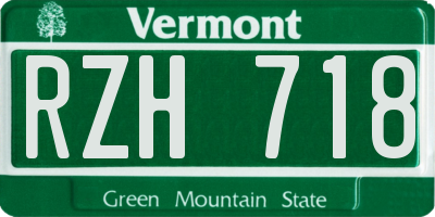 VT license plate RZH718