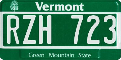 VT license plate RZH723
