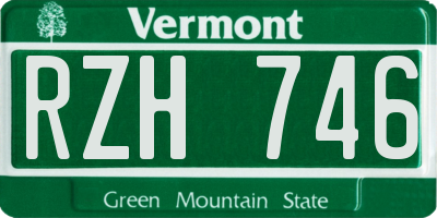 VT license plate RZH746