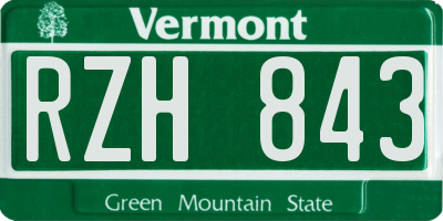 VT license plate RZH843