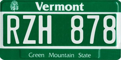 VT license plate RZH878