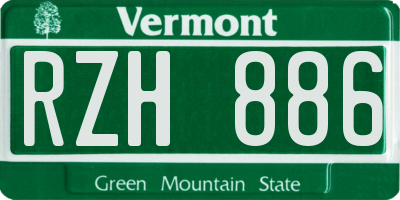 VT license plate RZH886