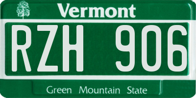 VT license plate RZH906