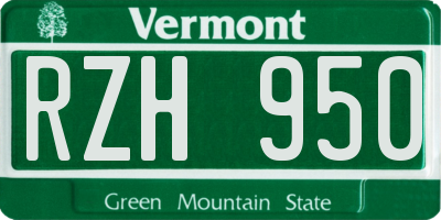VT license plate RZH950
