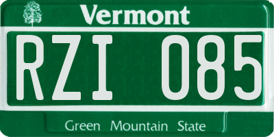 VT license plate RZI085