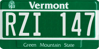 VT license plate RZI147
