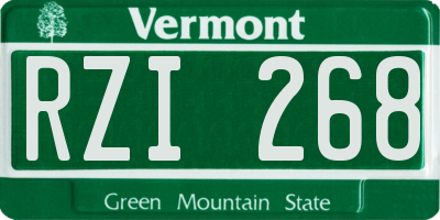 VT license plate RZI268