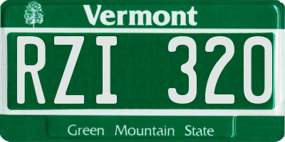 VT license plate RZI320