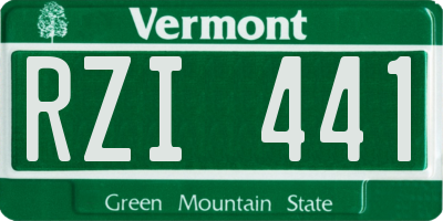 VT license plate RZI441