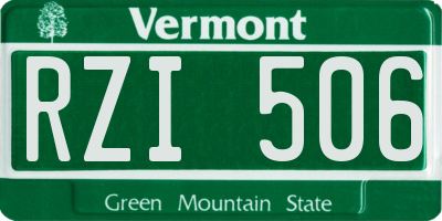 VT license plate RZI506