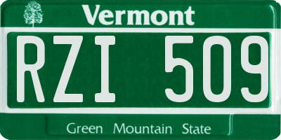 VT license plate RZI509