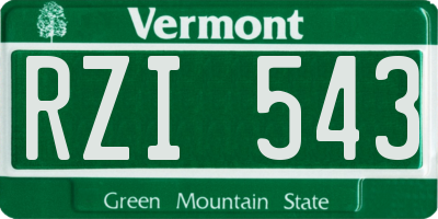 VT license plate RZI543