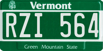 VT license plate RZI564