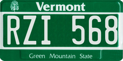 VT license plate RZI568