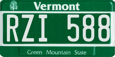 VT license plate RZI588