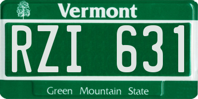 VT license plate RZI631