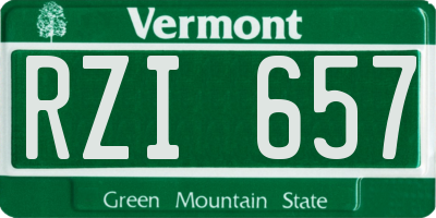 VT license plate RZI657