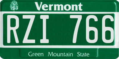 VT license plate RZI766