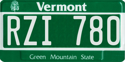 VT license plate RZI780