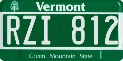 VT license plate RZI812