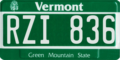 VT license plate RZI836