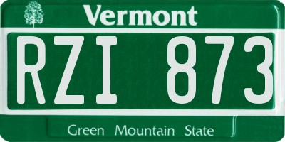 VT license plate RZI873