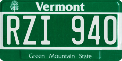 VT license plate RZI940