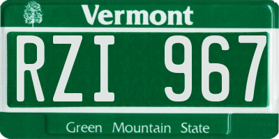 VT license plate RZI967