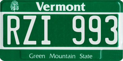 VT license plate RZI993