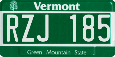 VT license plate RZJ185